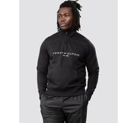 Tommy Hilfiger Logo Mockneck Mens Sweatshirt - Black Cotton - Size X-Large