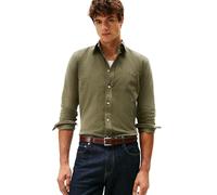 Tommy Hilfiger Long Sleeve Corduroy Regular Fit, Men's Button Down Shirt, Battle Green, XXL