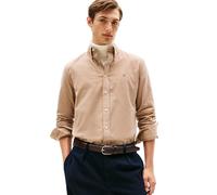 Tommy Hilfiger Long Sleeve Corduroy Regular Fit, Men's Button Down Shirt, Coastal Taupe, Medium