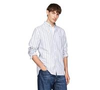 Tommy Hilfiger Long Sleeve Oxford Regular Fit, Men's Button Down Shirts, Also Available in Big and Tall, Cloudy Blue/Rouge/Multi, XS
