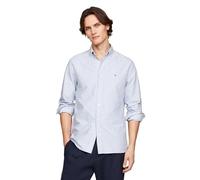 Tommy Hilfiger Long Sleeve Oxford Regular Fit, Men's Button Down Shirts, Also Available in Big and Tall, Shirt Blue/White, S