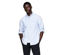 Tommy Hilfiger Long Sleeve Oxford Regular Fit, Men's Button Down Shirts, Also Available in Big and Tall, Cloudy Blue/White, S