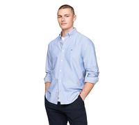 Tommy Hilfiger Long Sleeve Oxford Regular Fit, Men's Button Down Shirts, Also Available in Big and Tall, Shirt Blue, 4XL