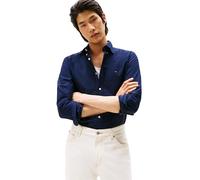 Tommy Hilfiger Long Sleeve Oxford Regular Fit, Men's Button Down Shirts, Also Available in Big and Tall, Preppy Navy/Desert Sky Solid, XXL