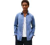 Tommy Hilfiger Long Sleeve Poplin Regular Fit, Men's Button Down Shirts, Also Available in Big and Tall, Preppy Navy, Medium
