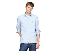 Tommy Hilfiger Long Sleeve Poplin Regular Fit, Men's Button Down Shirts, Also Available in Big and Tall, Vessel Blue/Optic White, Medium