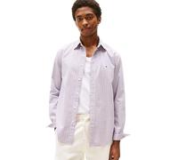 Tommy Hilfiger Long Sleeve Poplin Regular Fit, Men's Button Down Shirts, Also Available in Big and Tall, Classic Pink / Multi Check, S