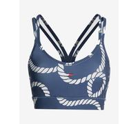 Tommy Hilfiger Low Strappy All Over Print Rope Bra Cobalt Blue White - S