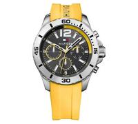 Tommy Hilfiger Luke 1791144 Men's Multifunction Watch - 46mm Grey Dial Yellow Silicone Strap