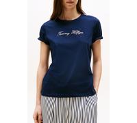 Tommy Hilfiger Lurex Script Regular Fit T-shirt Navy size XS | T-shirts Outlet | Women | Blue XS
