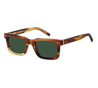 Tommy Hilfiger Man TH 85/S EX4/QT Sunglasses Acetate Brown Green Squared Normal