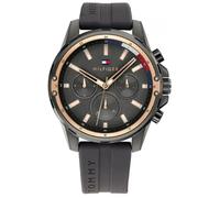 Tommy Hilfiger Mason 1791792 Men's Multifunction Watch - 45mm Grey Dial Grey Silicone Strap