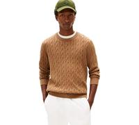 Tommy Hilfiger Men Classic Cotton Cable Crew Neck MW0MW33132 Pullover Sweater, Brown, L