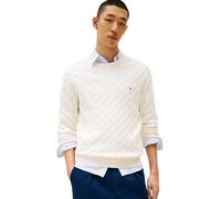 Tommy Hilfiger Men Classic Cotton Cable Crew Neck MW0MW33132 Pullover Sweater, Yellow, XS