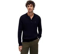 Tommy Hilfiger Men Classic Cotton Cable LS Polo MW0MW41955 Pullover Sweater, Blue, M