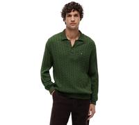 Tommy Hilfiger Men Classic Cotton Cable LS Polo MW0MW41955 Pullover Sweater, Green, M