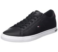 Tommy Hilfiger Men Essential Leather Detail Vulcanised Trainers, Black (Black), 42 EU