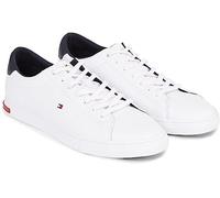 Tommy Hilfiger Men Essential Leather Detail Vulcanised Trainers, White (White), 44 EU