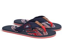 Tommy Hilfiger Men Essential TH Beach Sandal Flip-Flops Pool Slides, Blue (Midnight), 45 EU