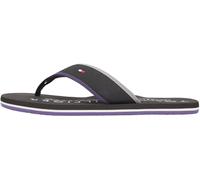 Tommy Hilfiger Men HILFIGER TUMBLE BEACH SANDAL FM0FM05710 Flip Flops, BLACK (Black), 45
