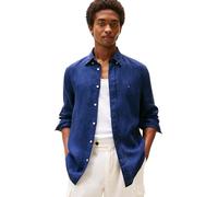 Tommy Hilfiger Men Pigment Dyed Li Solid Rf Shirt Casual Shirts, Blue, XXL