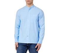 Tommy Hilfiger Men Pigment Mandarin Shirt Long-Sleeve, Blue (Vessel Blue), M