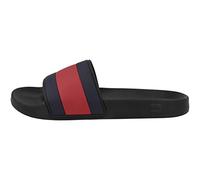 Tommy Hilfiger Men Rubber TH Flag Pool Slide Sandals, Black (Black), 43 EU