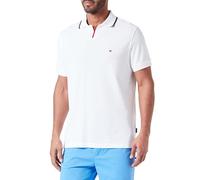 Tommy Hilfiger Men RWB Tipped V Collar Reg Polo S/S Polos, White, S