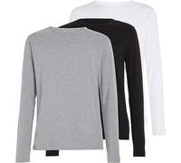 Tommy Hilfiger Men’s 3 Pack Basic Long Sleeve Tops, Multicolor (Black/White/Grey Heather), S