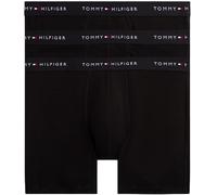 Tommy Hilfiger Men’s 3 Pack Boxer Briefs with Logo Waistband, Black (Black/Black/Black), S