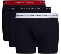Tommy Hilfiger Men’s 3 Pack Cotton Boxer Briefs, Multicolor (Primary Red/White/Desert Sky), XXL