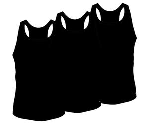 Tommy Hilfiger Men’s 3 Pack Round Neck Tank Tops, Black (Black/Black/Black), XS
