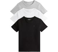 Tommy Hilfiger Men’s 3 Pack Short Sleeve Slim Fit T-Shirts, Multicolor (White/Black/Grey Heather), XL