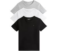 Tommy Hilfiger Men’s 3 Pack Short Sleeve Slim Fit T-Shirts, Multicolor (White/Black/Grey Heather), XXL