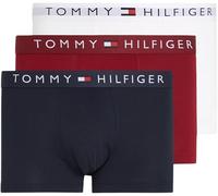 Tommy Hilfiger Men’s 3 Pack Trunks Underwear, Multicolor (Des Sky/White/Rouge), XXL