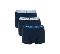 Tommy Hilfiger Men’s 3 Pack Trunks with Logo Waistband, Multicolor (Dp Indgo/Brzzy Blu/Blu Hth), M