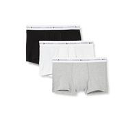 Tommy Hilfiger Men’s 3 Pack Trunks with Logo Waistband, Multicolor (Grey Heather/Black/White), L