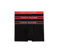 Tommy Hilfiger Men’s 3 Pack Trunks with Logo Waistband, Multicolor (Hot Heat/Med Red/Dp Rge), S