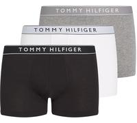 Tommy Hilfiger Men’s 3 Pack Trunks with Logo Waistband, Multicolor (Mid Hthr/Blck/Th Wht), L