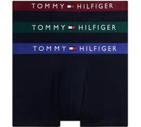 Tommy Hilfiger Men’s 3 Pack Trunks with Logo Waistband, Multicolor (Orn Grn/Dp Rge/Wdg Blu), S