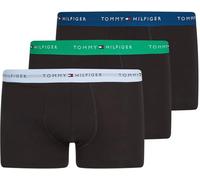 Tommy Hilfiger 3-Pack Signature Cotton Boxer Trunks, Black/Blue/Primary Green/Deep Indigo - Small
