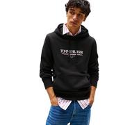 Tommy Hilfiger Men’s Brand Love Cotton Hoodie, Black (Black), XS