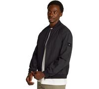 Tommy Hilfiger Men’s Branded Bomber Jacket with Baseball Collar, Black (Black), S