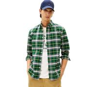 Tommy Hilfiger Men’s Brushed Oxford Check Regular Fit Shirt, Green (Ornamental Green/Check), S