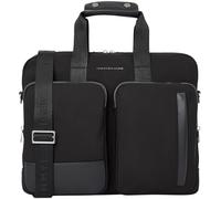Tommy Hilfiger Men’s Business Nylon Laptop Bag with Outer Pocket, Black (Black), One Size