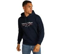 Tommy Hilfiger Men’s Centre Stack Hoodie with Logo, Blue (Desert Sky 654 920), XS