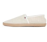 Tommy Hilfiger Men’s Chambray Espadrilles with Logo, White (Ecru), 6.5