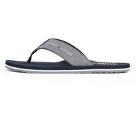 Tommy Hilfiger Men’s Chambray Flip Flops with Linen, Blue (Desert Sky), 8