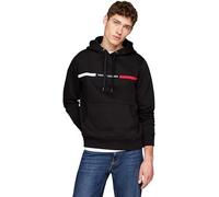 Tommy Hilfiger Men’s Chest Insert Hoodie with Kangaroo Pocket, Black (Black), M