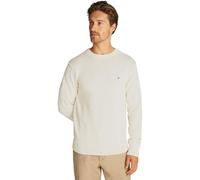 Tommy Hilfiger Men’s Chunky Cotton Crew Neck Knitted Jumper, Off-White (Ivory Petal), S